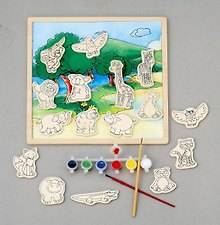 Магниты-раскраски "Животные Африки" (краски) (H76144) (4+) (упаковка) (Mapacha)