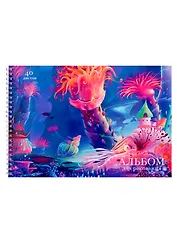 Альбом для рисования Listoff, "Подводный мир", А4, 40 листов, на гребне