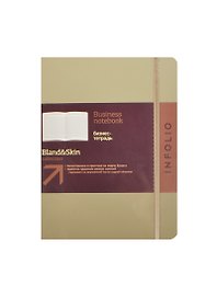 Бизнес-тетрадь А5 80л лин. "Bland&Skin" кож.зам., бежевая, на резинке, мягк.переплет, прострочка, IN FOLIO