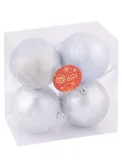 Набор елочных шаров Туман (пластик) (голубые) (8 см) (4 шт) (4941969)