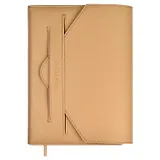 Ежедневник недат. А5 160л "Наппа экстра" бежевый,  иск.кожа, тв.переплет, блинт.тиснение, офсет, ляссе