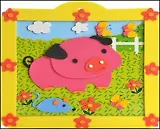 Объемная аппликация из мягкого пластика с рамкой Поросенок (YH0869) (упаковка)