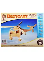 P001 Сборная деревянная модель Вертолет (24 детали) (32х25х18,5см) (Авиация) (Чудо-дерево) (3+) (упаковка)