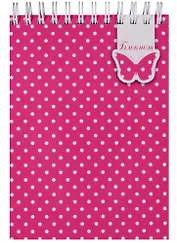 Блокнот А5 120 листов клетка "БЕЛЫЙ ГОРОШЕК НА РОЗОВОМ"