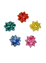 Бант декоративный d7,5 с зол.полосой, липучка, ассорти