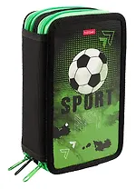 Пенал 3отд. "Мир футбола" 19*11см, молния, глянц.ламинация, таблица умножения, инд.уп.