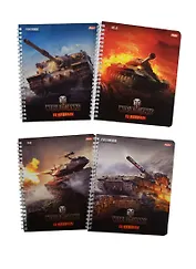 Тетрадь в клетку "Танки", 96 листов, в ассортименте