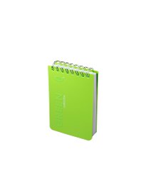 Блокнот А7 50л кл. "NEON GREEN" спираль, пластик.обл., ярко-салатовый, stila