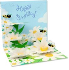 3D открытка Шмели в ромашках (Bees and Dairies) (мини) (TR128)
