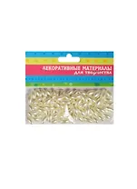 Набор декора для творч. Бусины удлин. белые (858290) (d=1см) (11,5х12см) (пластик) (упаковка)