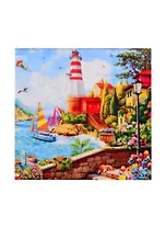 Алмазная мозаика квадратная 20x20 (класс.) с подр.,полн.зап.(25 цв.) Яркий летний день у моря (Арт. F2-014)