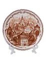 Тарелка сувенирная Нижний Новгород (D15, коричневый рисунок) (фарфор) (15-7BR-76)