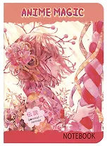 Записная книжка 120*170 32л кл. "Аниме MAGIC. Девочка с цветком в волосах" карт.обл., мат.ламинация, выб.УФ-лак