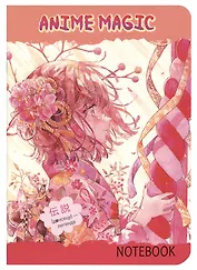 Записная книжка 120*170 32л кл. "Аниме MAGIC. Девочка с цветком в волосах" карт.обл., мат.ламинация, выб.УФ-лак