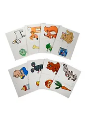 НИ Хочу кушать (00132) (карточки пазлы 8 пар) (обуч. серия) (Половинки) (3+) (коробка)