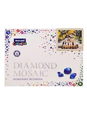 Алмазная мозаика MAZARI Два щенка на пеньке, 30х40 см (рама 33х43см), 1 дизайн, частичная выкладка, стразы разного размера