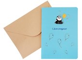 Открытка со значком «Панда. С Днем рождения!», картон, металл, 15х11 - 1