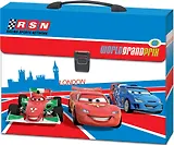 Портфель пластиковый А4+ "Тачки 2" на замке, с ручкой, Disney