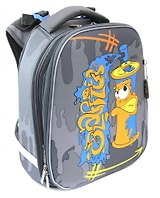 Рюкзак каркасный Hatber, ERGONOMIC Graffiti 37*29*17см, 2 отделения на молнии, светоотражающие элементы