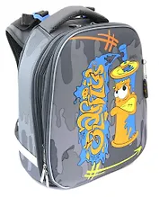 Рюкзак каркасный Hatber, ERGONOMIC Graffiti 37*29*17см, 2 отделения на молнии, светоотражающие элементы