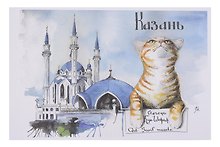 Открытка Казань коты Мечеть