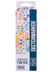 Ручки капиллярные12цв  Artist fine pen Basic 1, к/к, Sketchmarker