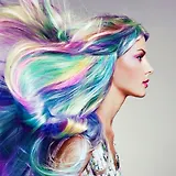 Холст с красками по номерам "Девушка с радужными волосами", 20 х 20 см