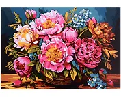 Картина по номерам на картоне "Пионы", 20 х 28,5 см