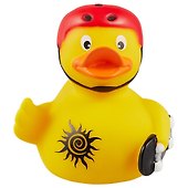 Игрушка для ванной, уточка резиновая FUNNY DUCKS "Уточка скейтбордер" (1943) - 1