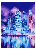 Набор для творчества. Алмазная мозаика «Москва-сити», 30 х 40 см, с частичным заполнением - 1