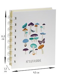 Записная книжка «Mushroom» А6, 90 листов в линейку, спираль, в ассортименте