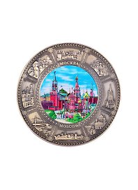 Магнит-тарелка Москва Коллаж мет. К8 D7 цв.бронза (027-7K8-BR-20)