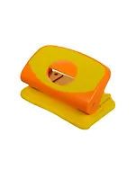 Дырокол 10 листов пластиковый "Omax", желто-оранж, к/к, Eagle