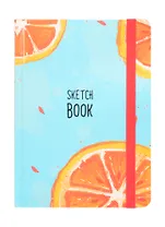Скетчбук А5 80л "Апельсин" 70г/м2, кремовая бумага, тв. Переплет, резинка