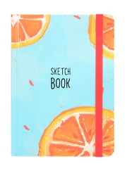 Скетчбук А5 80л "Апельсин" 70г/м2, кремовая бумага, тв. Переплет, резинка