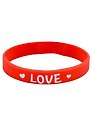 Браслет Love (красный) (силикон) (20,2 см)