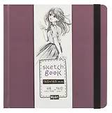 Скетчбук 165*165 48л "Аниме" белый офсет 160г/м2, тв.обложка, резинка
