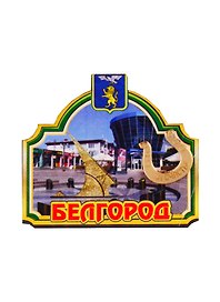 ГС Магнит Белгород Рамка зеленая с зеркальной подковкой (дерево с зеркальной деталью) (7,5см)