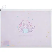 Папка на молнии А4 "Девочка" пластик, с расширением, сыпуч.блестки, ассорти