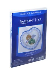 Набор для вышивания Подушка Милый ангел (501-Р) (45х45) (голубая канва) (Белоснежка) (упаковка)