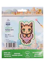 Набор для объемного творчества "Гранни Wood" Алмазная мозаика Подвеска Любовь кота (Wp0334) (61х95) (упаковка)