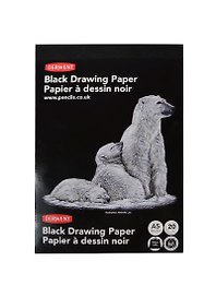 Блокнот для эскизов А5 20л "Black Sketch Portrait" 200г/м2, бескислотная черная бумага, Derwent