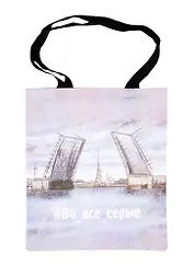 Сумка СПб Во все серые (мост) (цветная) (текстиль) (40х32) (СК2020-69)