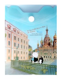 Папка -конверт «СПб. Храм Спаса на Крови» А6 на кнопке, в ассортименте, Comix