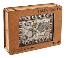 Фигурный пазл «Историческая карта мира», дерево, Art idea