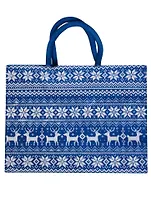 Сумка джутовая (PB3067) (43х34х19) Олени синяя