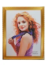 Фоторамка пластик 30*40 "Желтая резная", Xianju Maojia  