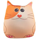 Игрушка-антистресс Котик светлый с рыжим ушком (38х30) (АН2017-2)