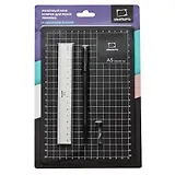 Коврик для резки А5 защитный, макетный нож, запасн.лезвия, линейка, блистер, Малевичъ