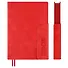 Ежедневник дат. 2026г. А5 176л "Тиволи глосс" красный, кожзам, тв.переплет, блинт.тиснение, офсет, справ.мат-лы, закругл.углы, 2 ляссе, инд.уп - 1